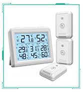 ORIA Indoor Outdoor Thermometer, Digital Hygrometer Thermometer, Wireless Temperature and Humidit...