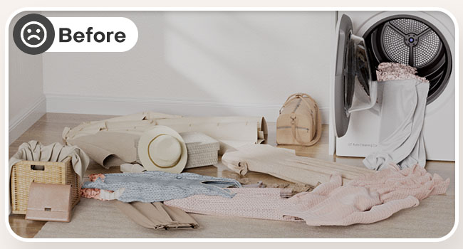 Messy without Clothes Rack