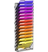 JMHUD Wall File Organizer, 15-Tier Mesh Hanging Wall Files Wall Organizer for Papers, Folders, Fi...