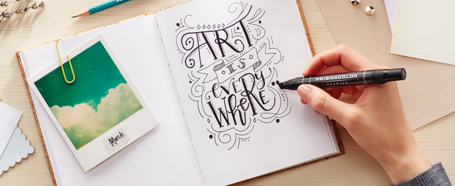 art is everywhere journal bullet chisel premier desk office home organize label trendy aesthetic