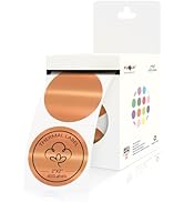 PARLAIM 2 Inch Brushed Rose Gold Thermal Sticker Printable Round Holographic Self-Adhesive Direct...