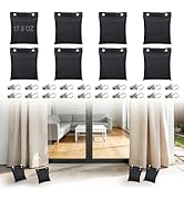 Apipi Pre-Filled 17.6 oz Outdoor Curtain Weights- 8 Pack Wind Resistant Oxford Weight Bags with G...