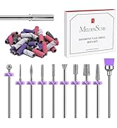 MelodySusie Nail Drill Bits, 10Pcs Diamond Sanding Bit Set with 40pcs Small Sanding Bands (#120#1...
