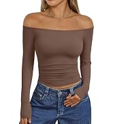 Trendy Queen Womens Long Sleeve Off The Shoulder Tops Going Out Cute Basic Y2K Fall Fashion 2026 ...