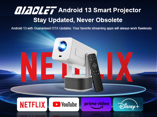 smart mini projector with apps built in