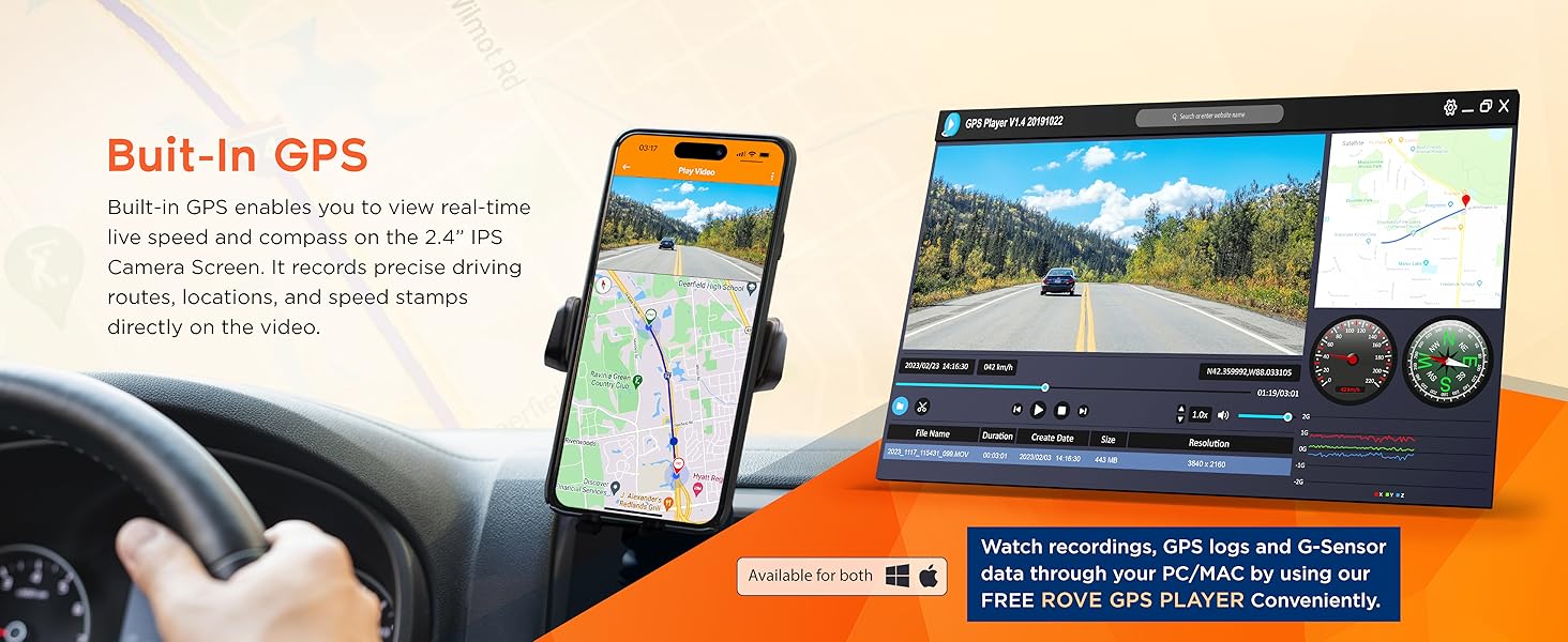gps dash cam, dashcam built in gps, car video recorder