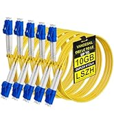 VANDESAIL 5 Pack 2M OS2 LC to LC Fiber Patch Cable, SingleMode 1G/10GB LC LC Fiber Patch SMF Dupl...