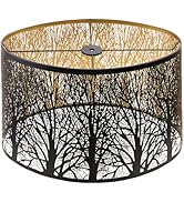 Large Lampshade Oval Etched Forest(14+8.5)×(16+10.5)×9.5"Lamp Shades Replacement for Floor Lamp, ...