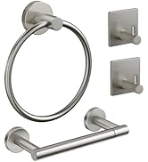 Pokim Toilet Paper Holder Wall Mount - SUS304 Stainless Steel Pivoting Toilet Roll Holder and Han...