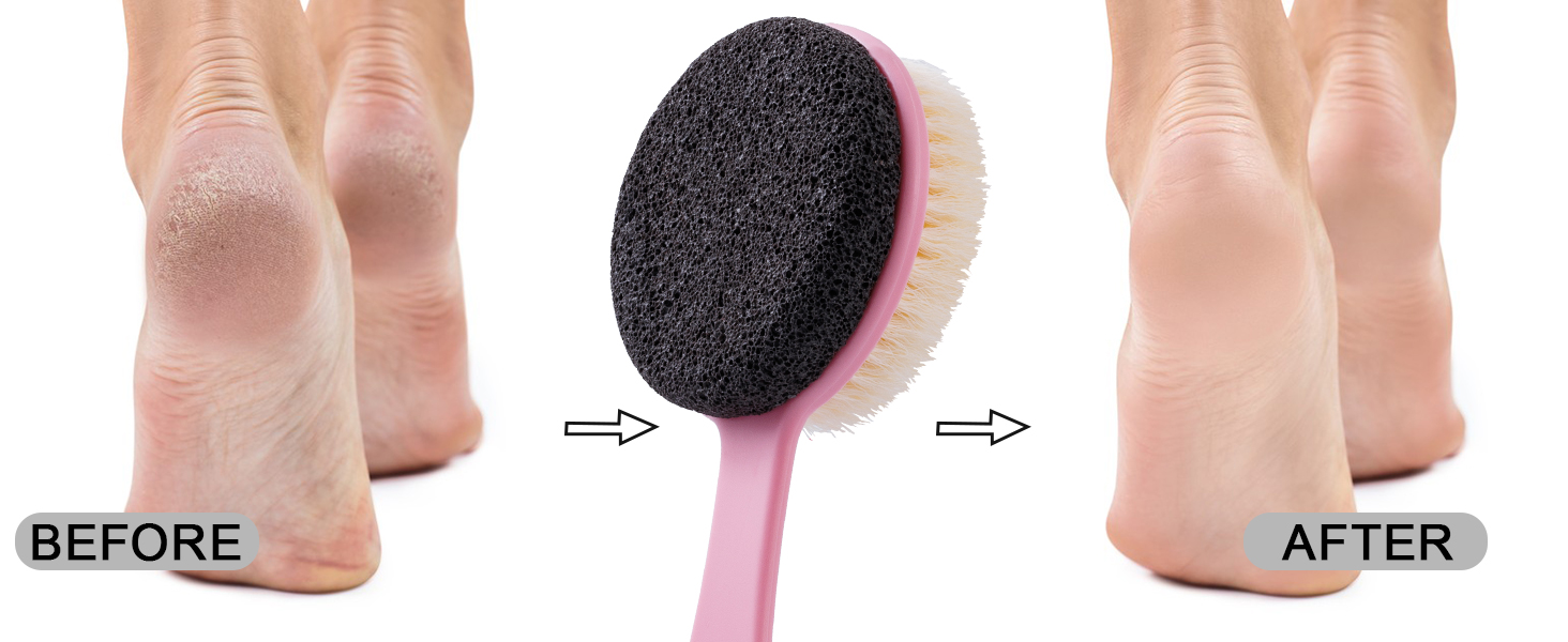 Long Handle Pumice Stone Brush for Feet Callus Remover