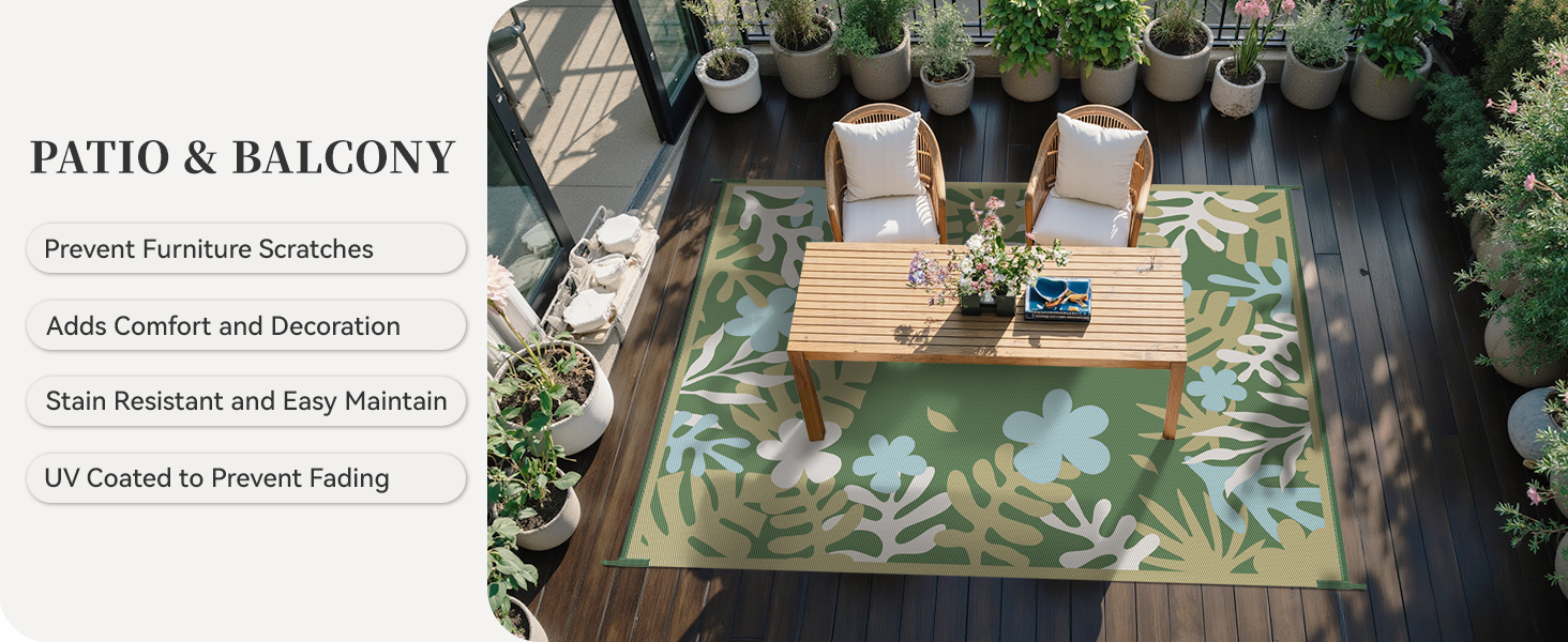 Outdoor Balcony Rug Waterproof Outdoor Rug Outdoor Mat Outdoor Carpet Waterproof