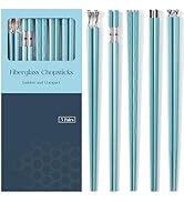 GLAMFIELDS Chopsticks Reusable ,Premium Fiberglass Chopsticks Dishwasher Safe, 5 Pairs Non-slip C...