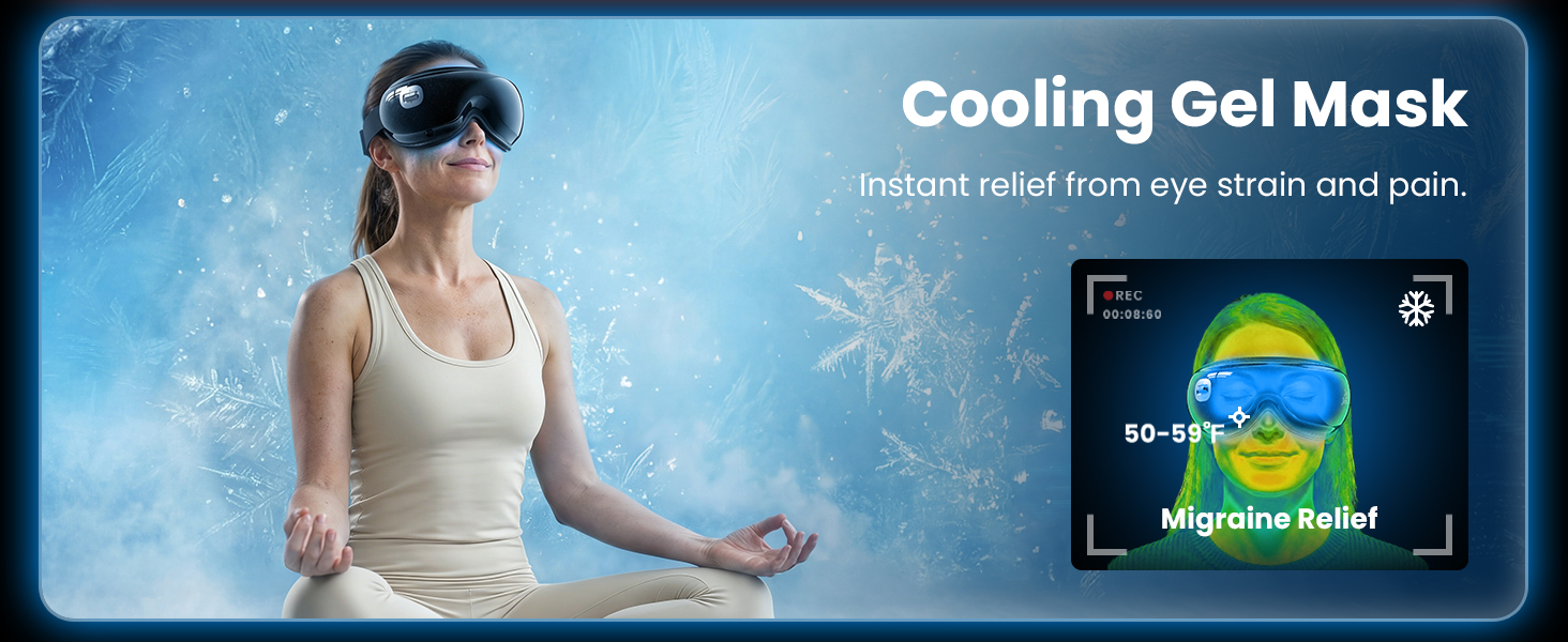 eye massager with heat and cooling eye mask for dry eye headaches migraine relief