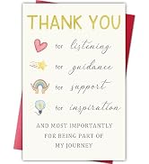 Cheeklee Thank You Card for Teacher Mentor Coach, Appreciation Greeting for Guidance, Support, an...