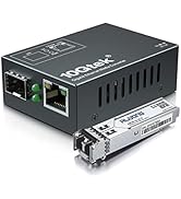 Gigabit Ethernet Media Converter, Small Size, MultiMode Dual LC Fiber to Ethernet RJ45 Converter ...