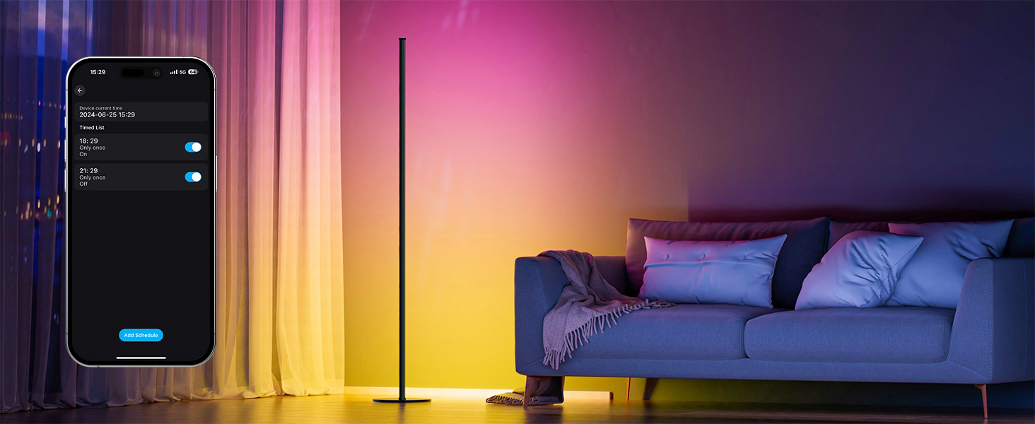 corner floor lamp with timing function