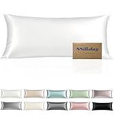 Mulberry Silk Body Pillow Pillowcase with Zipper, Ultra Smooth Soft Breathable Cooling Pillow Cas...