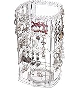 Cq acrylic 360 Rotating Earring Holder Organizer Clear Jewelry Displays Dangle Earinging Rack Nec...