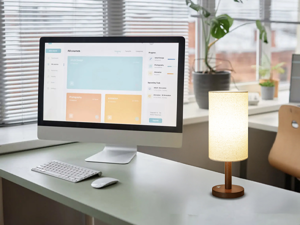 bedside lamps wood base