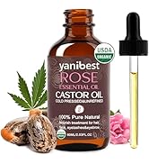 YANIBEST 100% Natural USDA Certified Organic Cold Pressed Unrefined Rose essential Oil for Hair, ...
