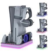 WUXIDIXI Charger Dock Compatible with PS Portal and Controller, PS5 Pro Stand and Cooling Station...