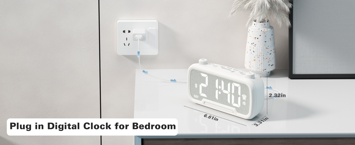 Plug in digital clock radio