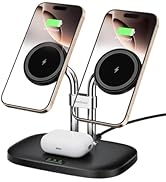 SwanScout Wireless Charger for iPhone 16 15, SwanScout 706M, Dual Magnetic Charger for iPhone 14/...