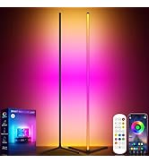 Tyute Corner Floor Lamp 2 Pack, LED Lamps with Remote, RGB Standing Lamp, LED Light Stick, Music ...
