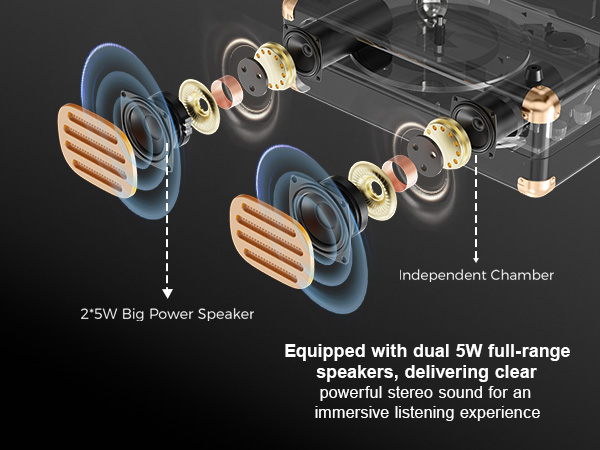 turntable for vinyl records record player bluetooth speakers for record player