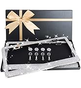 HOTOR Bling License Plate Frame - Sparkly License Plate Holder, Lastingly License Plate Frame for...