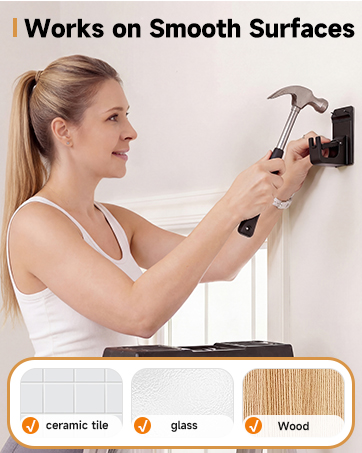 adhesive curtain rod holder