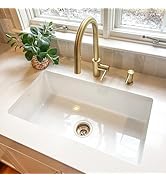 Sinkology Eden Crisp White Fireclay 31" Single Bowl Undermount Kitchen Sink