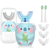 Geacker Kids Electric Toothbrush, U Shaped Toothbrush Kids Sonic Automatic Brush with 5 Brush Hea...