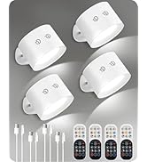 GOEBLESON Battery Operated Wall Sconces 4 Pack, Rechargeable Wall Sconce with Remote Control, 3 C...