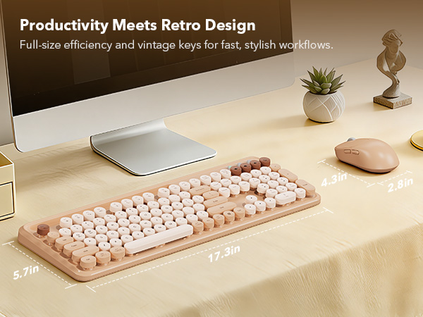 Productivity Meets Retro Design. Full-size efficiency and vintage keys for fast, stylish workflows.