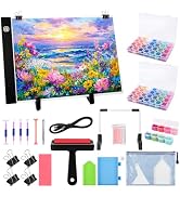 Diamond Painting Storage Accessories Kit with A4 LED Light Pad, Bead Organizers, Drill Pens, Stor...