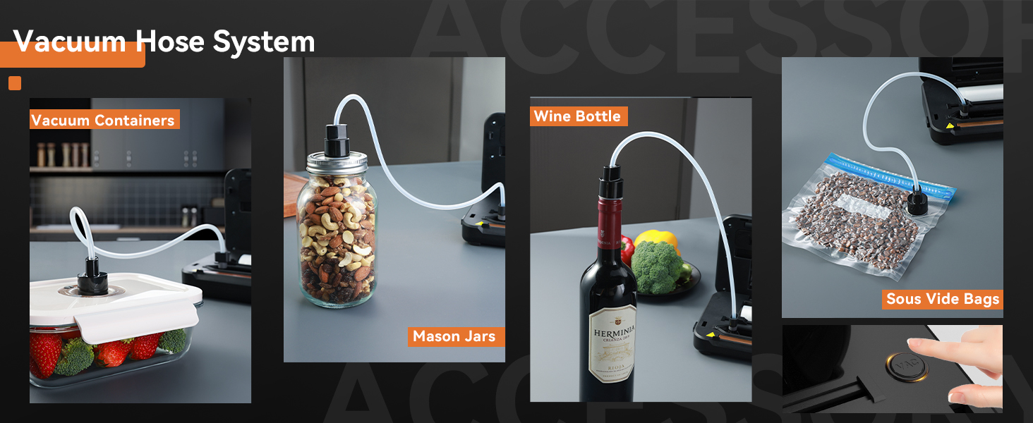 food sealer with vacuum-hose