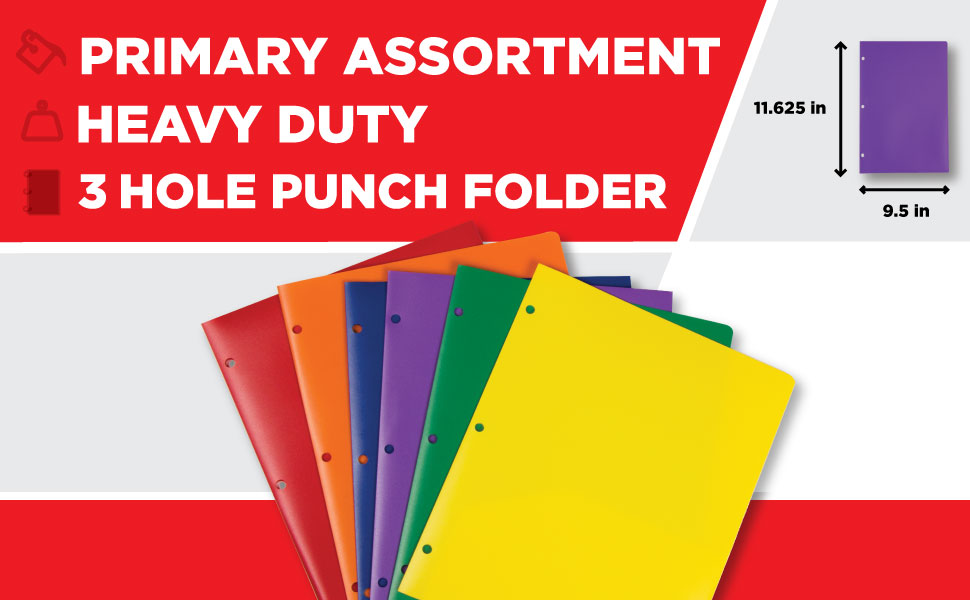 3 Hole Punch Heavy Duty Primary Assortment Dimensions