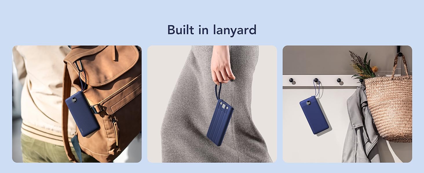 built in lanyard portable charger