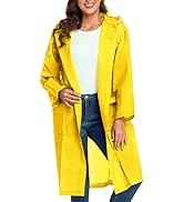 Reusable EVA Rain Poncho for Adults, Unisex Men and Women Hooded Long Clear Raincoat