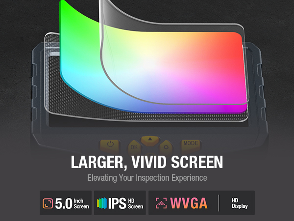 endoscope borescope inspection camera scope with 5.0 inch IPS Screen Display