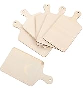 Operitacx 12 Pieces Mini Cutting Board For Craft, Unfinished Wooden Charcuterie Boards With Handl...