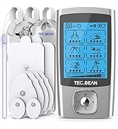 TEC.BEAN 24 Modes TENS Unit Muscle Stimulator, Rechargeable TENS Machine with 8 Electrode Pads (A...