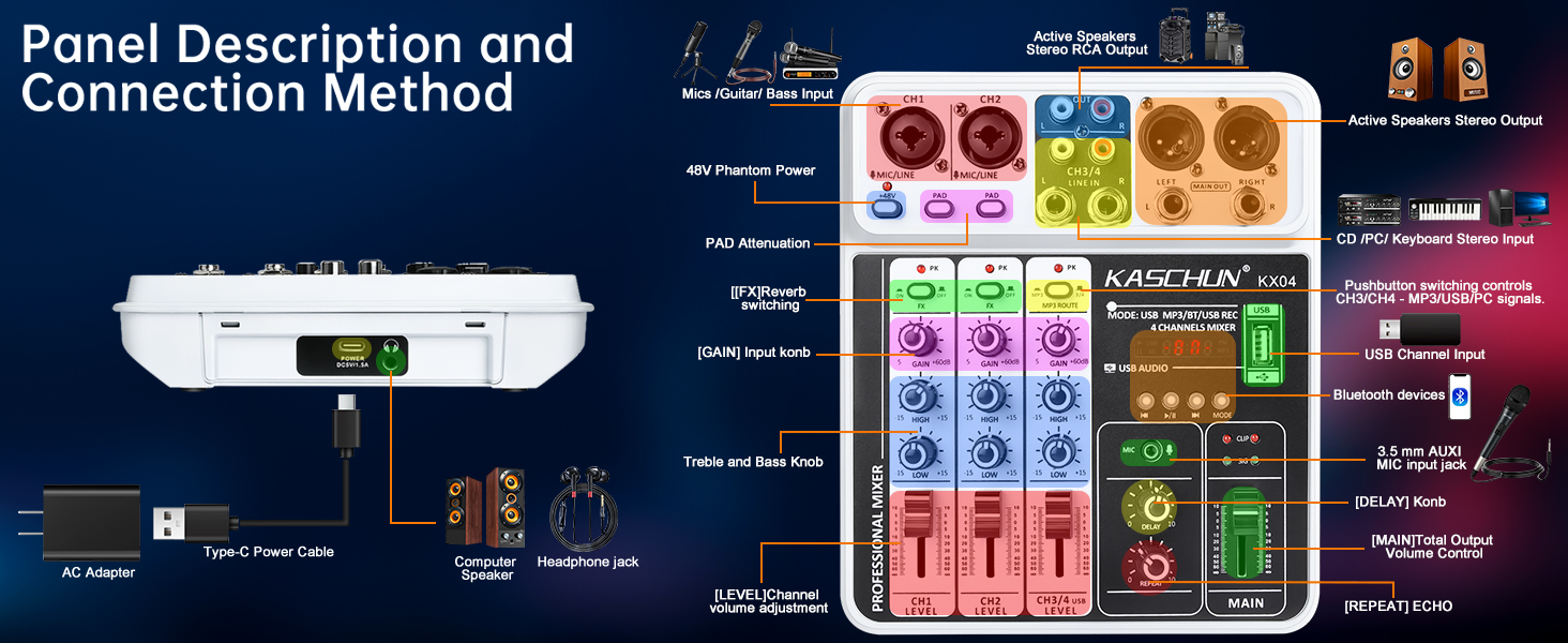 usb mixer usb audio mixer soundboard for streaming