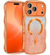 Meshine for iPhone 17 Pro Max Case,[Compatible with MagSafe][Built-in Camera Lens],Magnetic Curly...