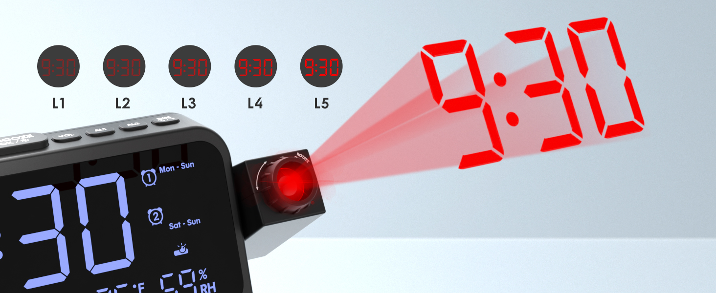 projection alarm clocks for bedrooms