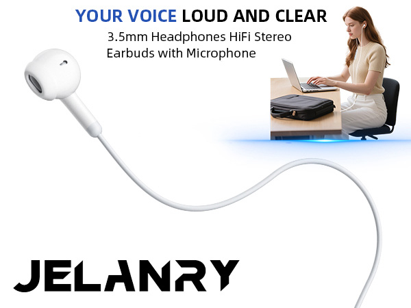 3.5mm Earbuds Hi-Fi Stereo Headphone Bass Wired Earphones with Mic Volume Control for iPhone 6