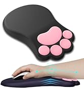 L-SPOUTTO Ergonomic Mouse Pad with Wrist Rest,Cute Cat Paw Mousepad Wrist Support,Comfortable Mas...