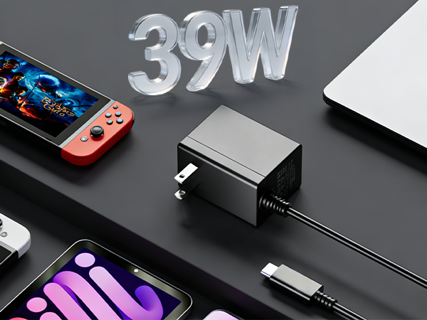 Black Fast Charger Compatible with Nintendo Switch