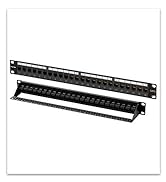 FGB 1U 24 port patch panel and cat6 rj45 keystone coupler 19&amp;amp;#34; rackmount or wall mount patch panel